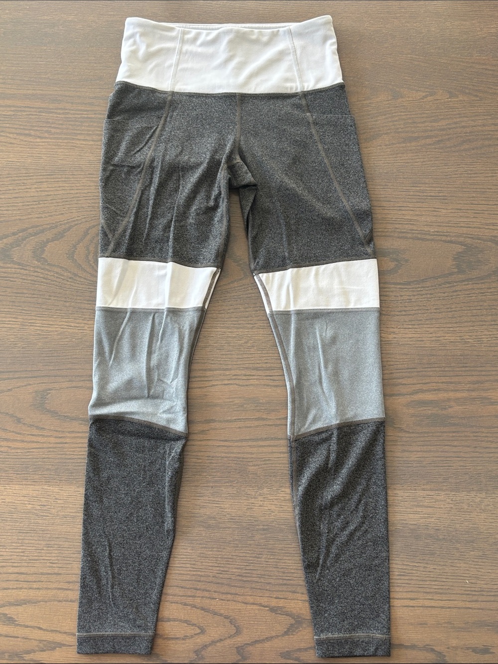 Athleta Colorblock Performance Leggings - Gray & White
